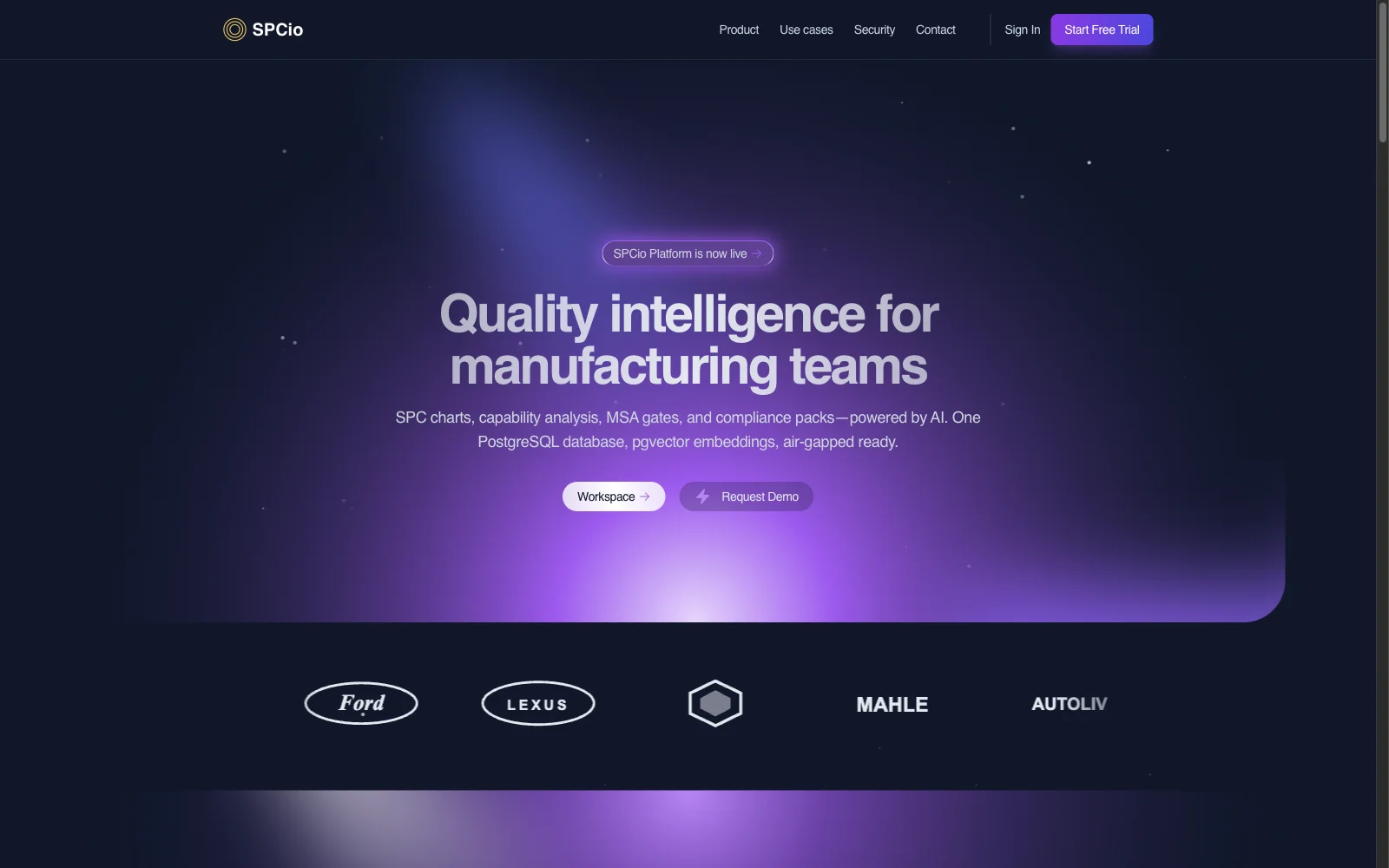 SPCio: quality intelligence for manufacturing teams, air-gapped ready